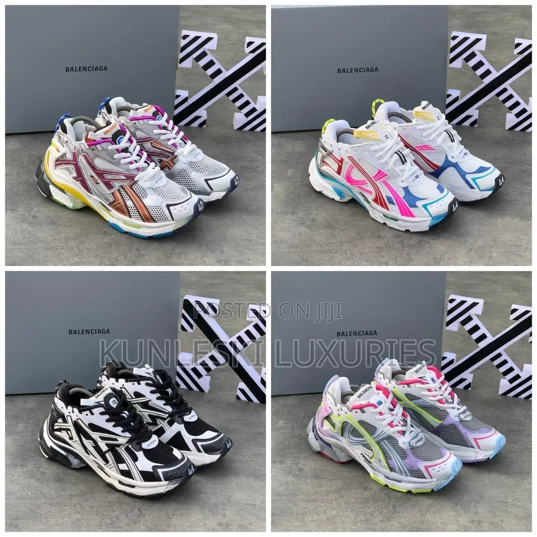 Balenciaga Track Runner Mesh and Faux Leather Sneakers