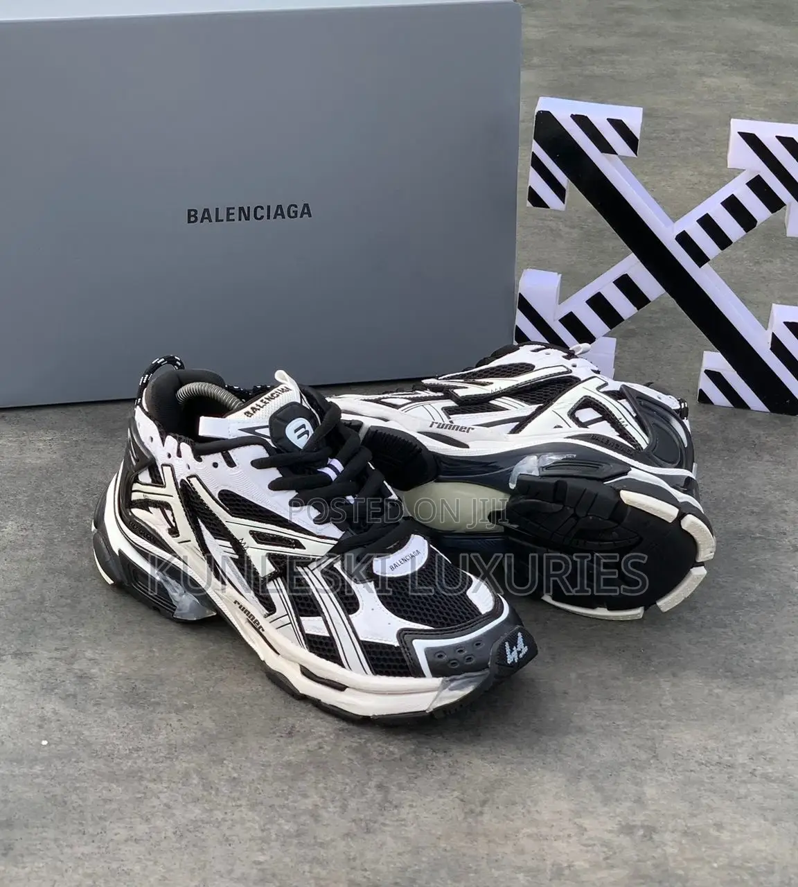 Balenciaga Track Runner Mesh and Faux Leather Sneakers