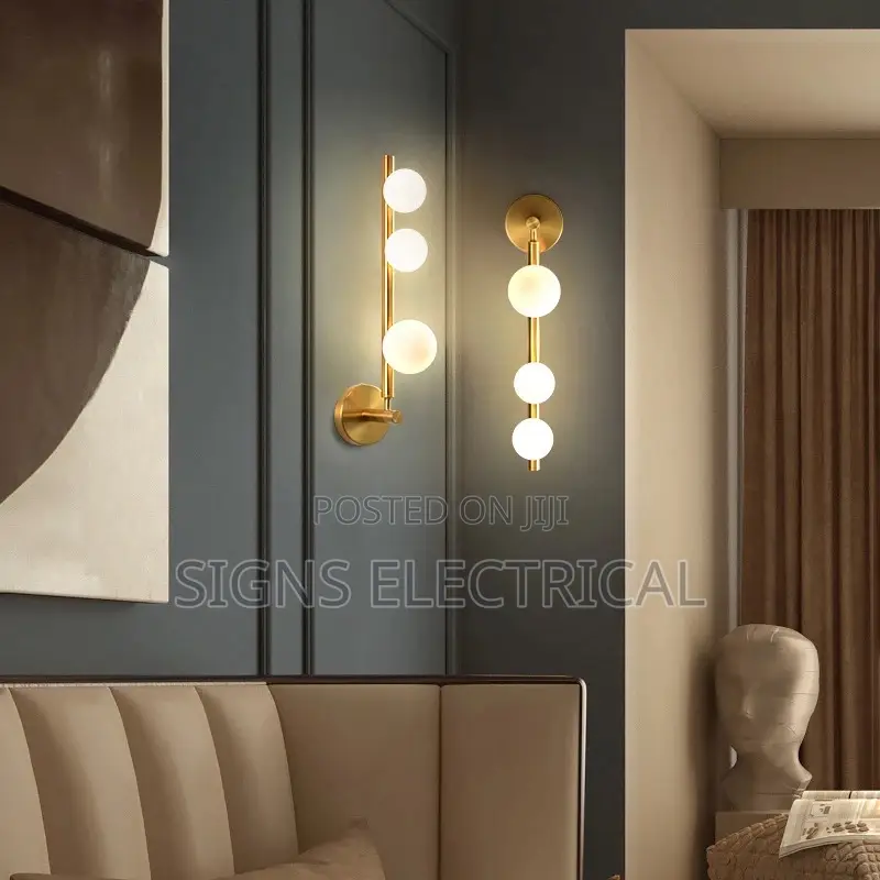 White Glass Ball Wall Lights