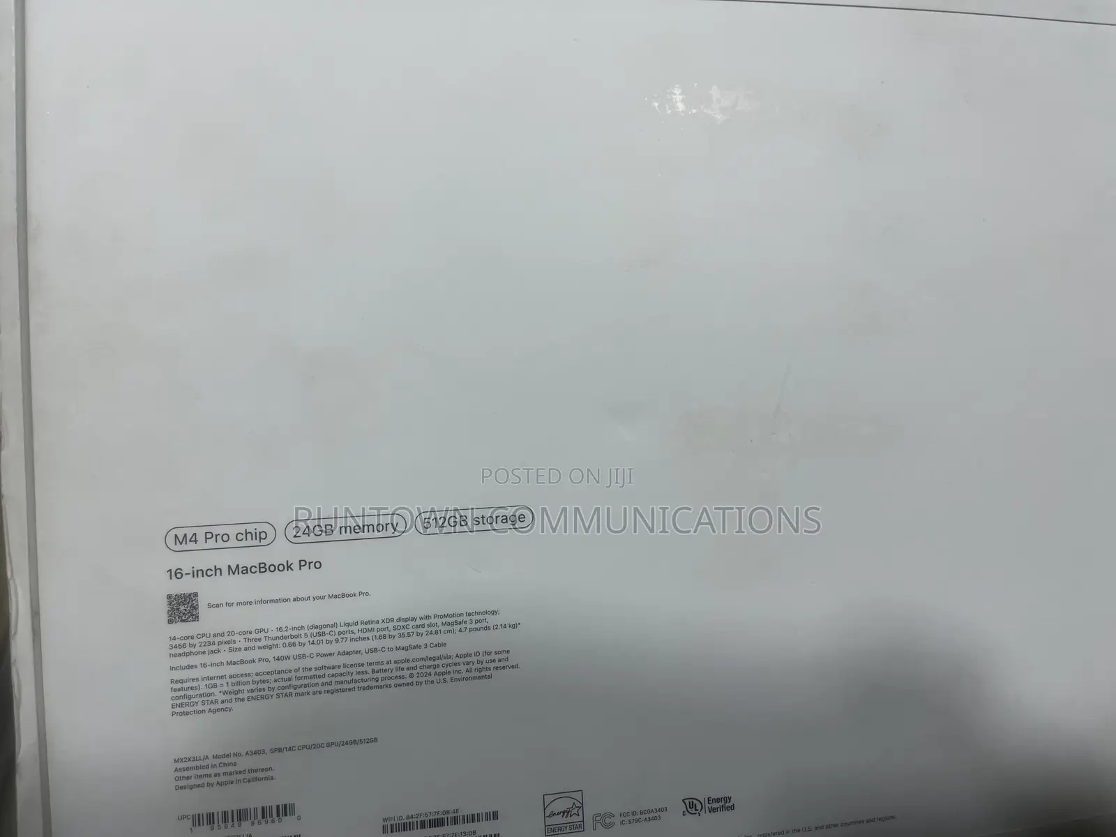 New Apple MacBook Pro 2024 M4 Pro 16-inch 24GB Apple M4 Pro SSD 512GB