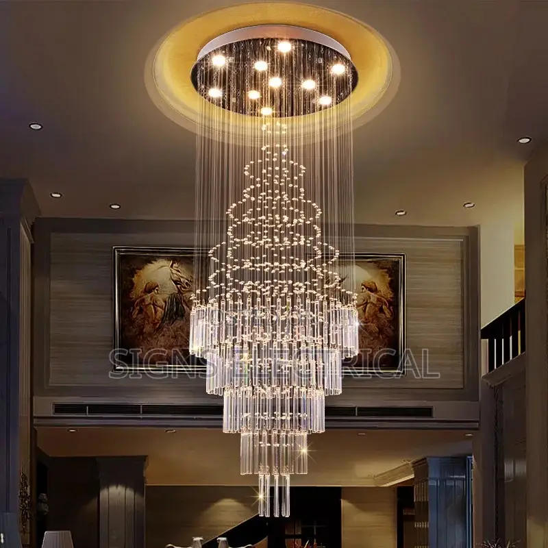Led Crystal Chandelier Light Fixture Modern Lamp