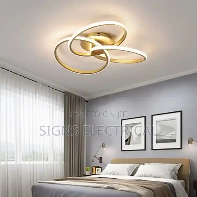 LED Ceiling Light Acrylic Trefoil Dimmable Black White