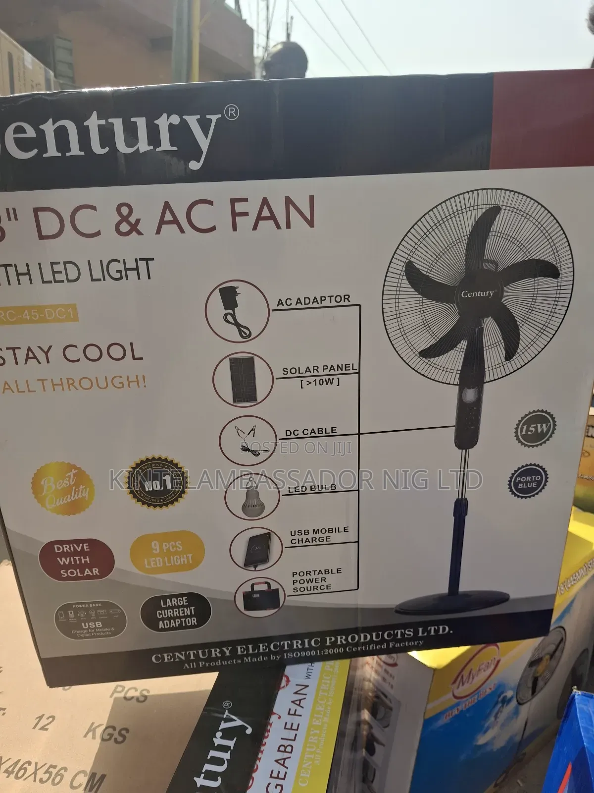 Century 18" Ac/Dc Fan With Led Light