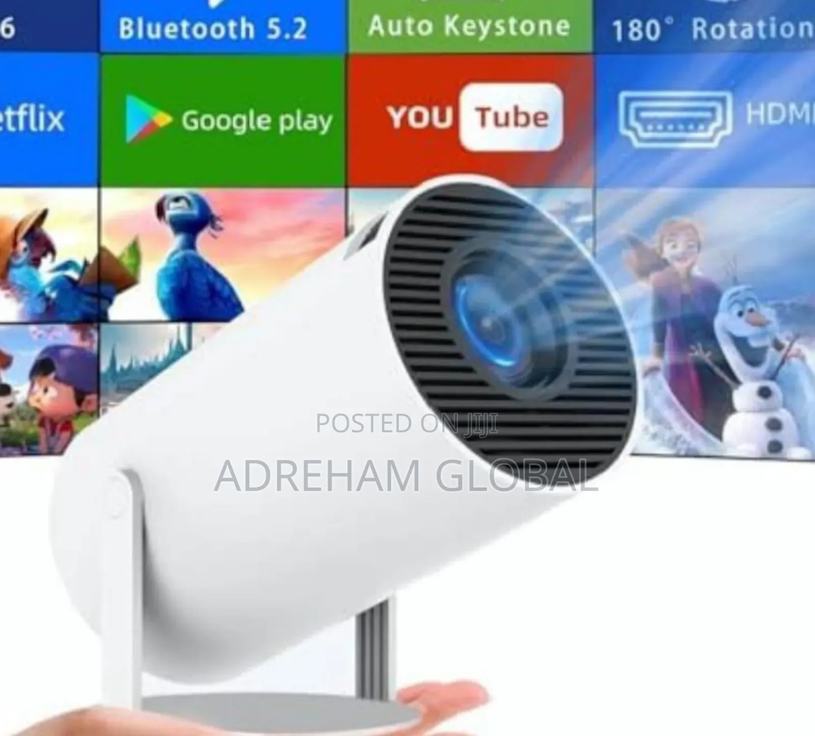 Smart Projector Freestyle Led 5g Wifi, Remote 3pin Plug