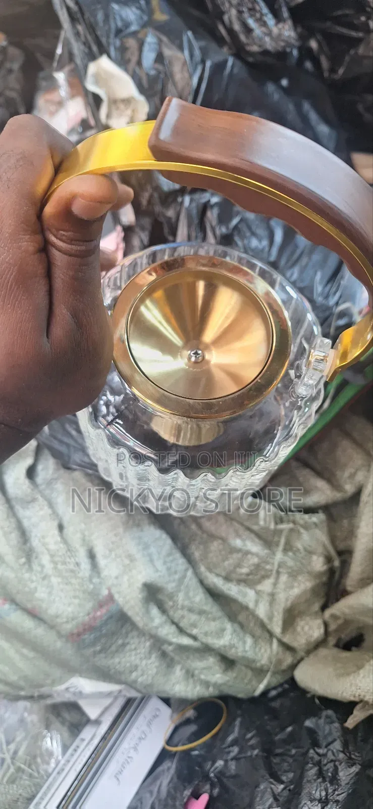 Glass Teapot With Filter Wooden Handle