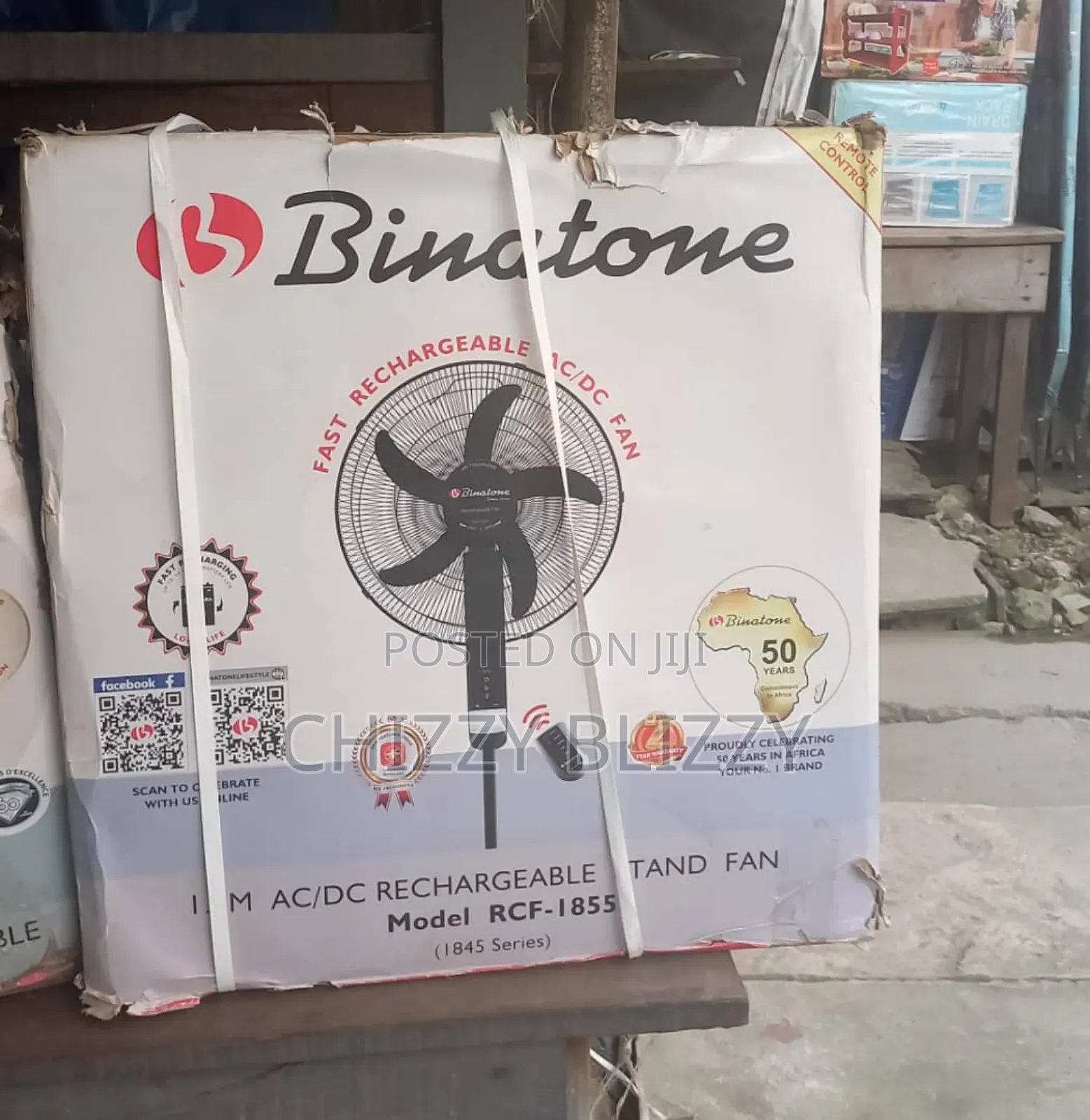Binatone Rechargeable Standing Fan 1855