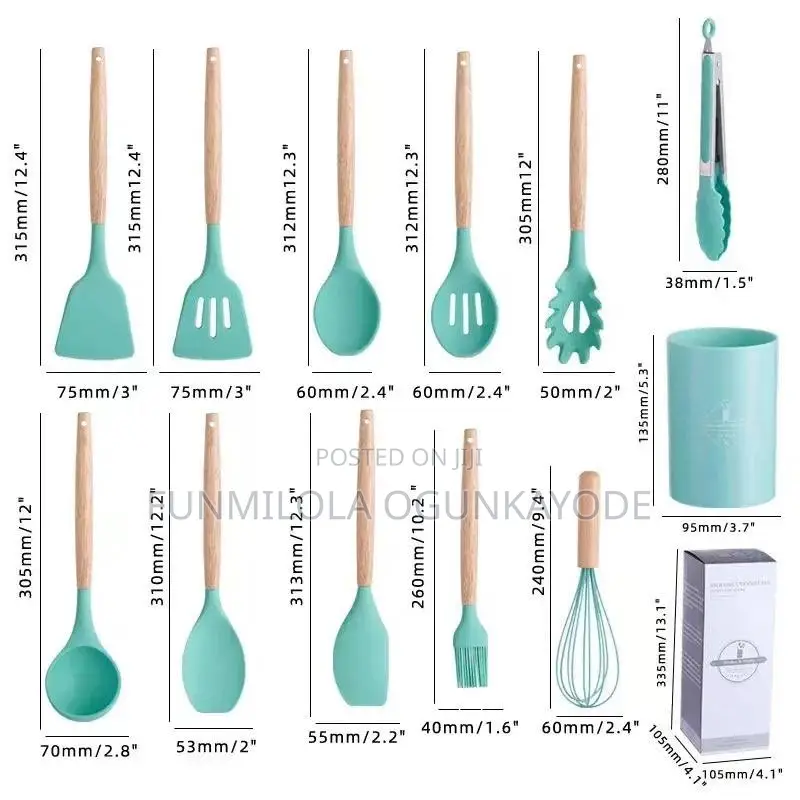 12pcs Silicon Non-Stick Spoon Set