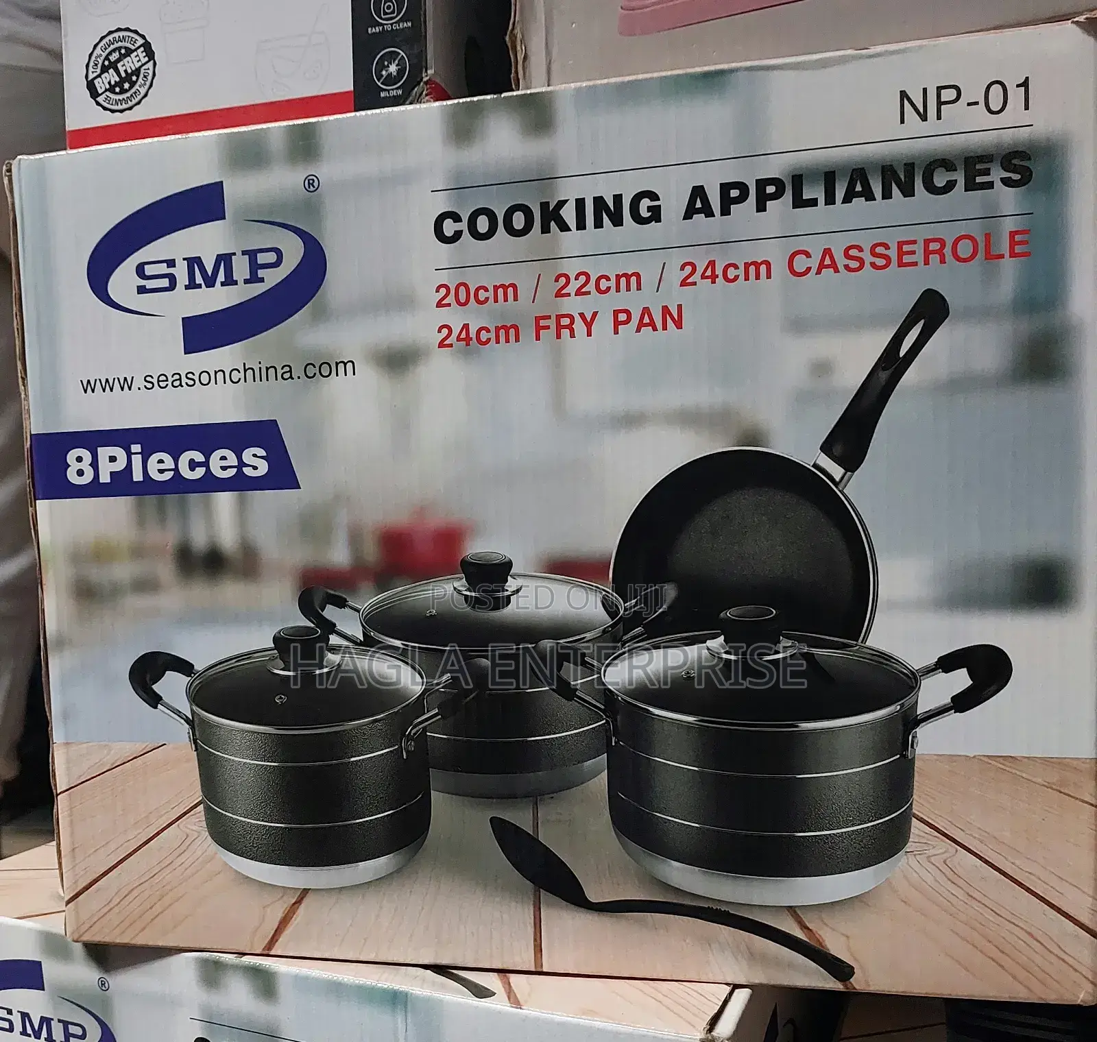 8 Pieces Non-Stick Cooking Pot With Fry Pan
