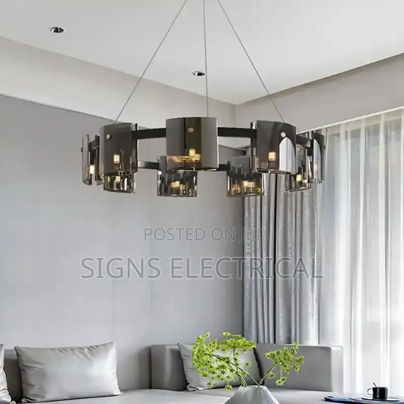 Glass Sheet Ceiling Chandeliers for Living Dining Room