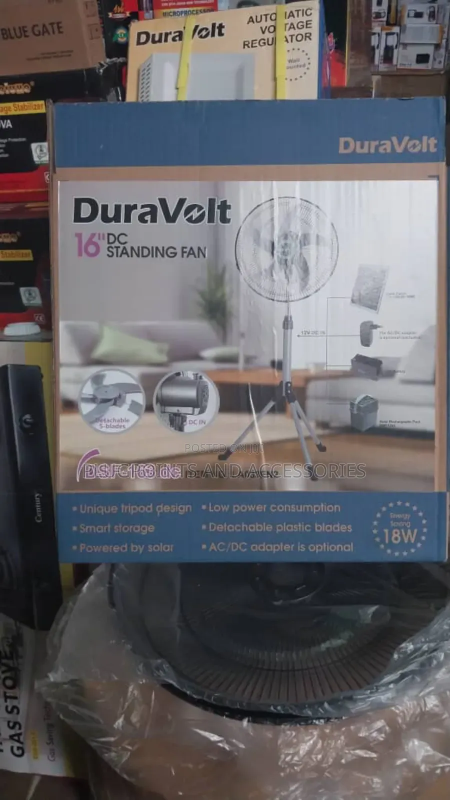 16" Duravolt Stand Fan Ac Dc
