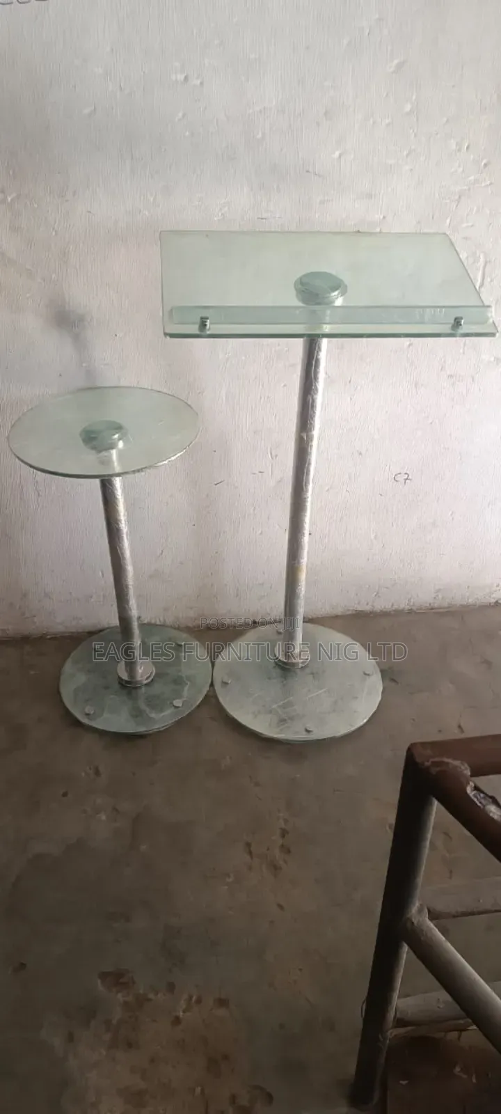 2 in 1 Transparent Glass Pole Church Pulpit