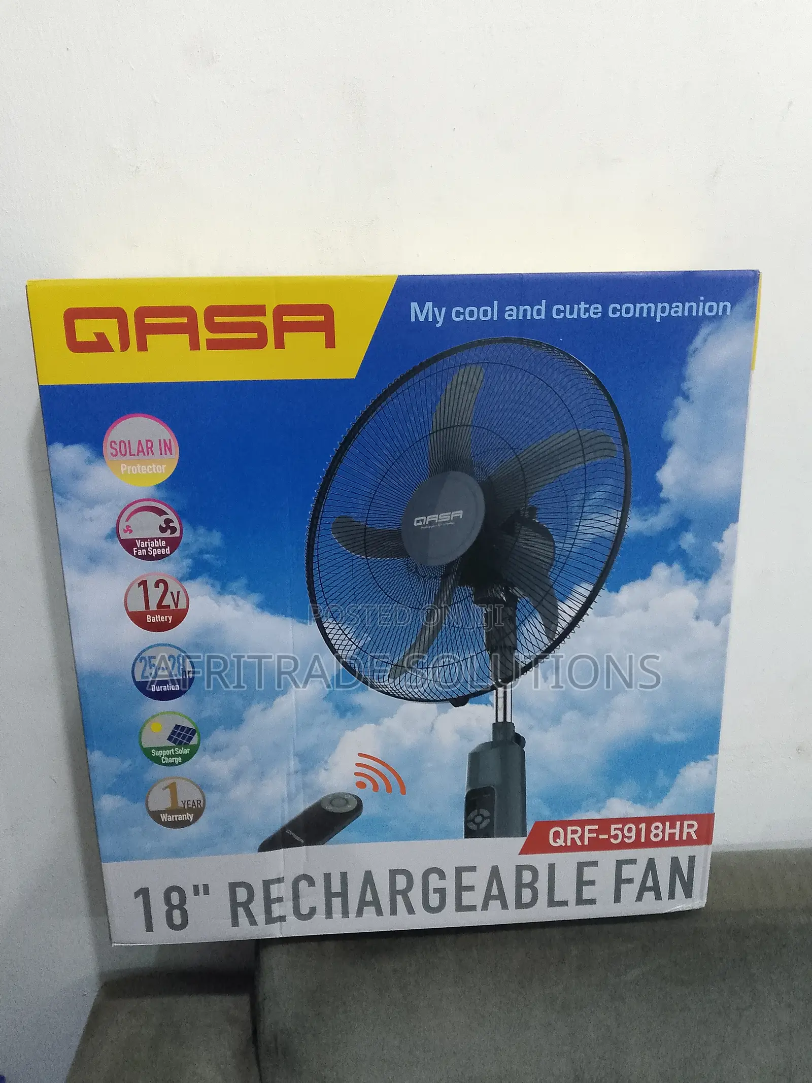 Top Pick 18inches Rechargable Qasa Fan