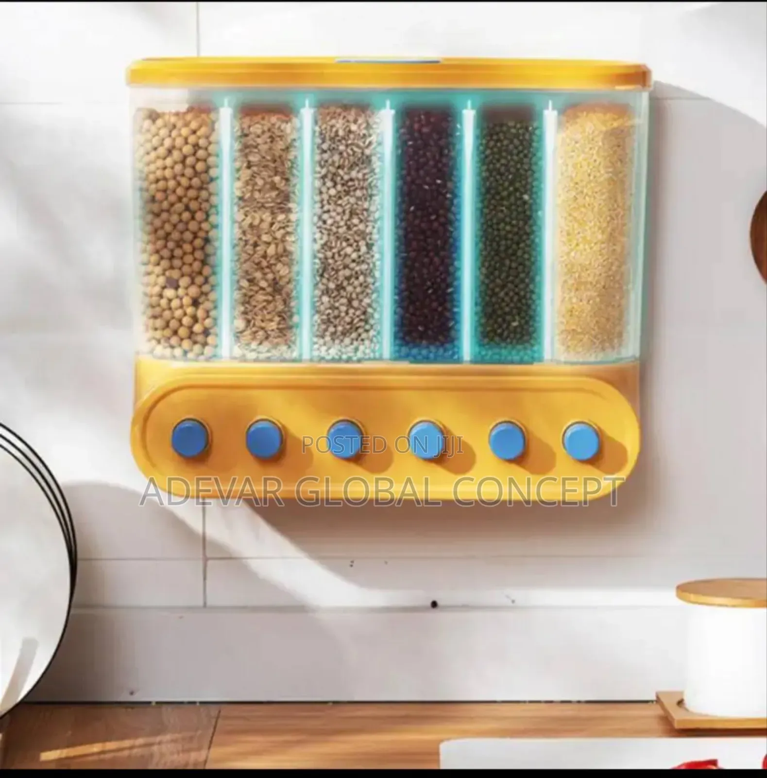Kitchen Rice Dispenser Wall-Mounted Food Beverage Containers