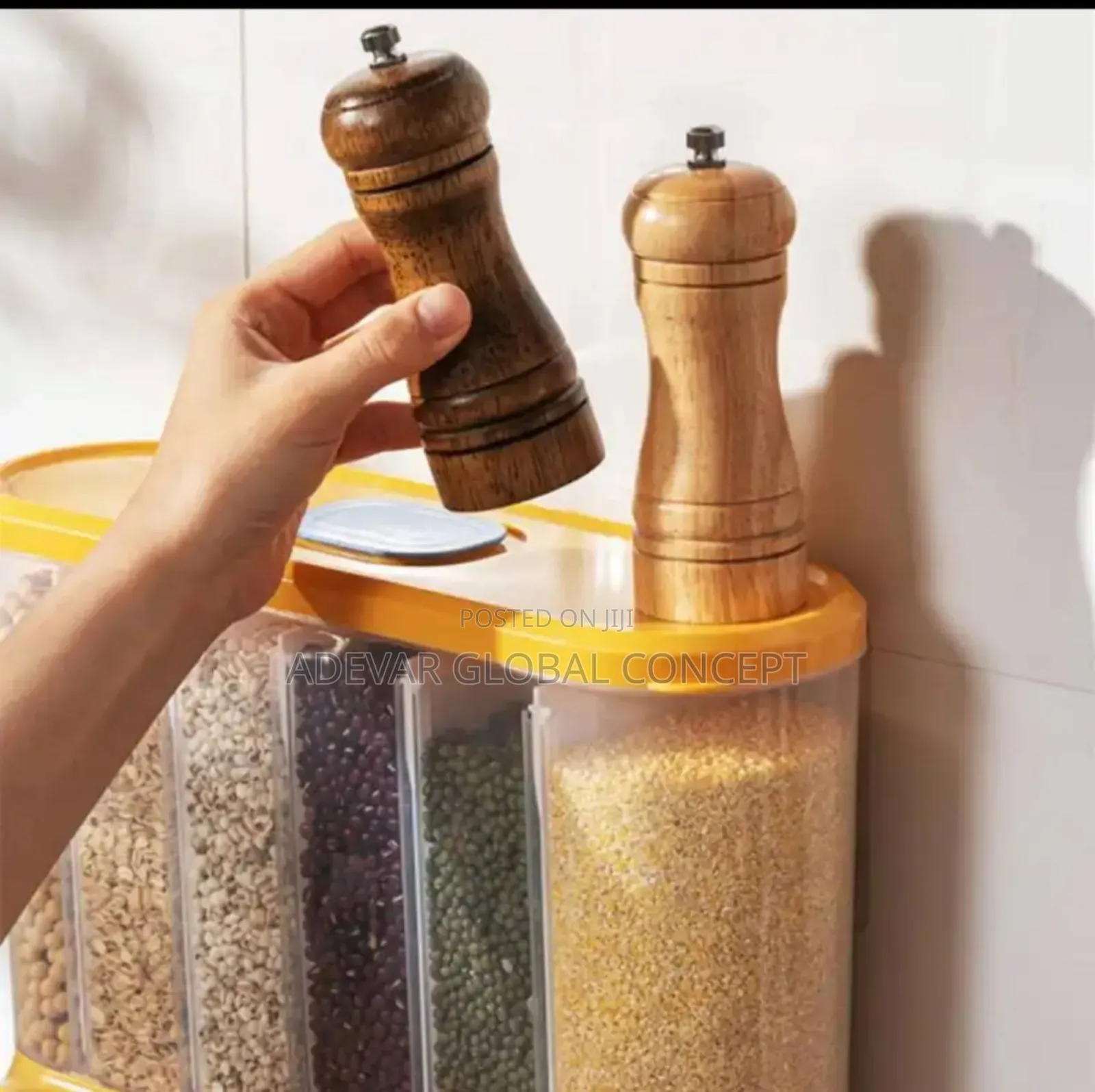 Kitchen Rice Dispenser Wall-Mounted Food Beverage Containers