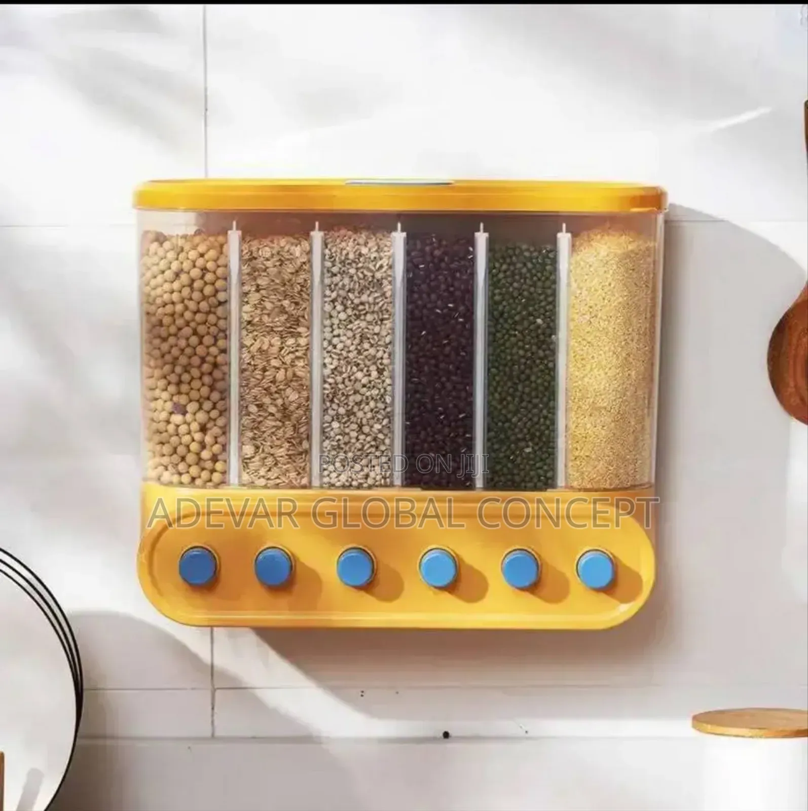 Kitchen Rice Dispenser Wall-Mounted Food Beverage Containers