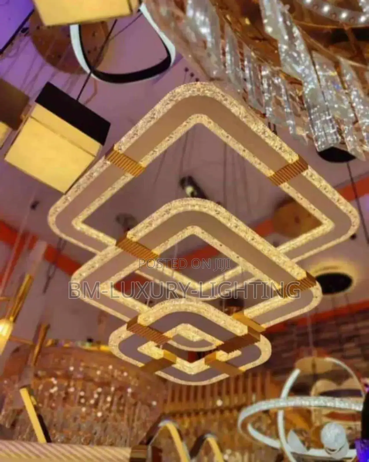 3 Ring Square Pendant Chandelier