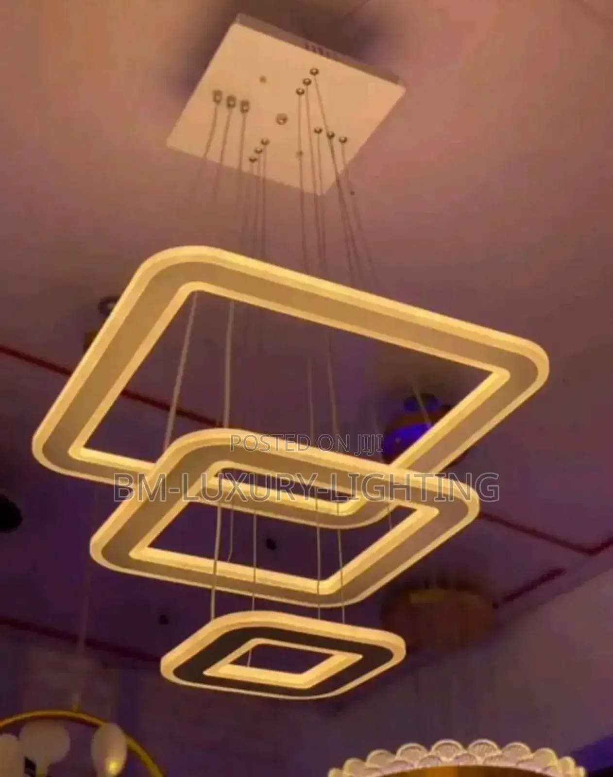 3 Ring Square Pendant Chandelier