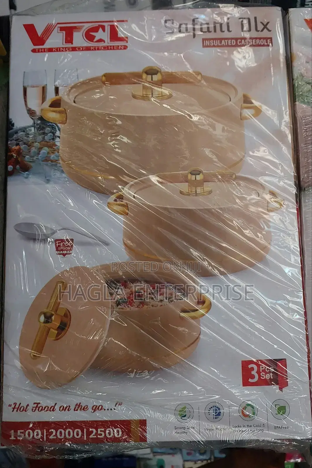 Set of 3 Safari Olx Insulated Casserole
