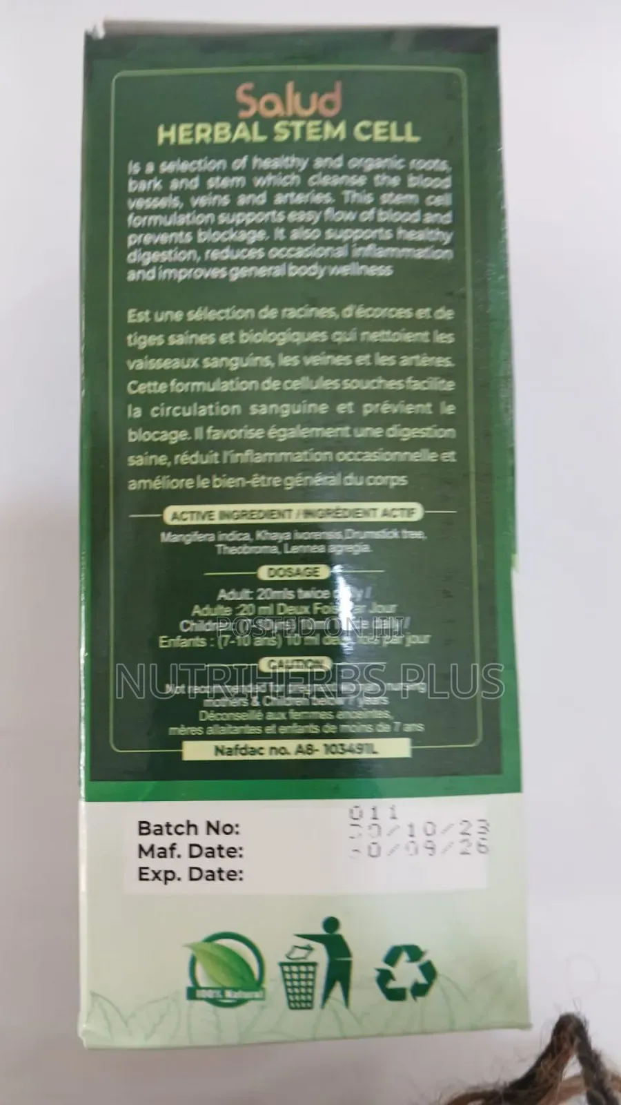 Faforon and Salud Herbal Stem Cell Supplement for Anti Tumor