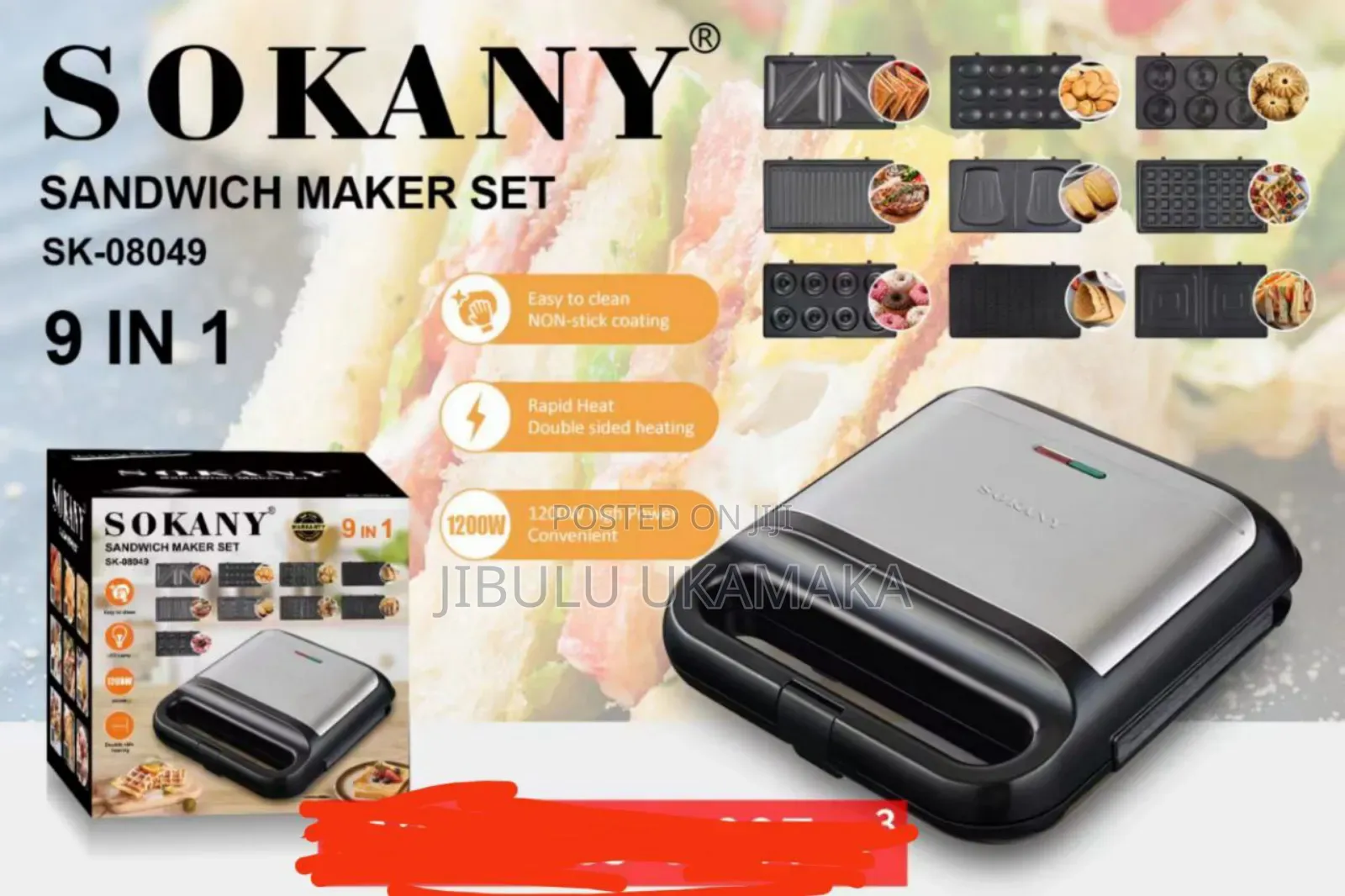 Sokany 9 in 1 Sandwich Maker