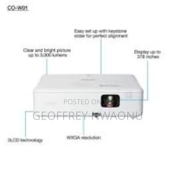 Epson Co-wo1 3000 Lumens LCD Projector| With LCD Technoogy