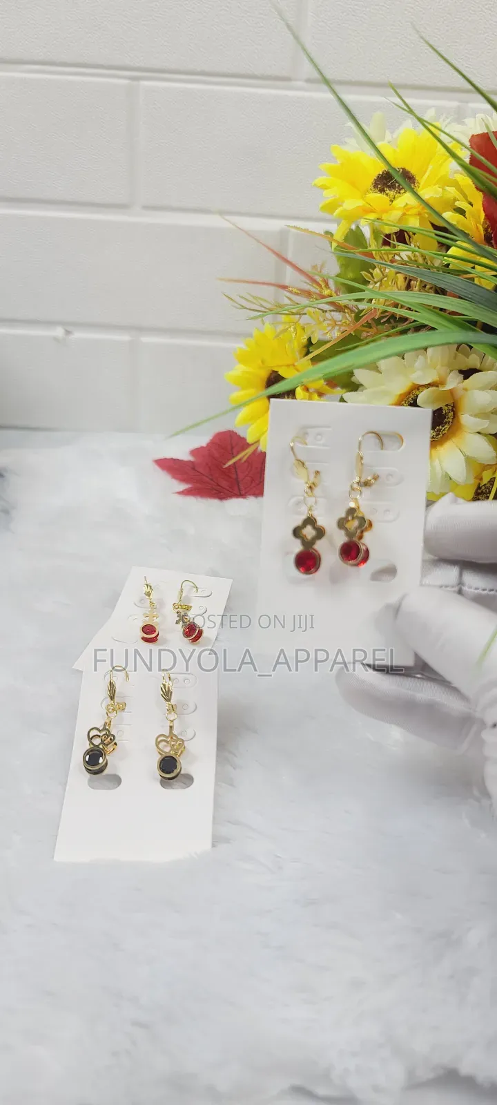 Red Female Drop Earrings