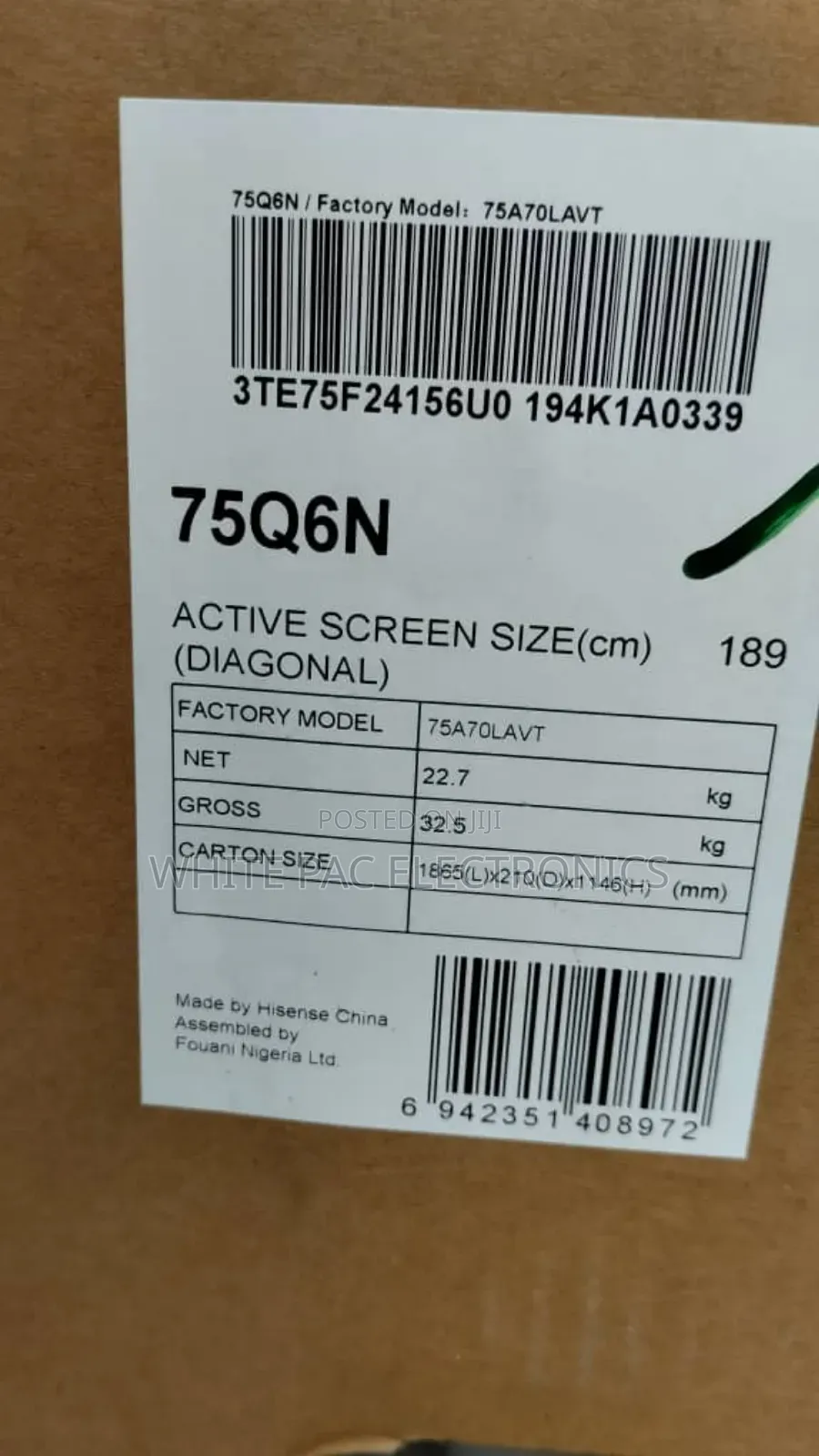 Original >Hisense Complete 75" Qled Smart Tv Full Internet