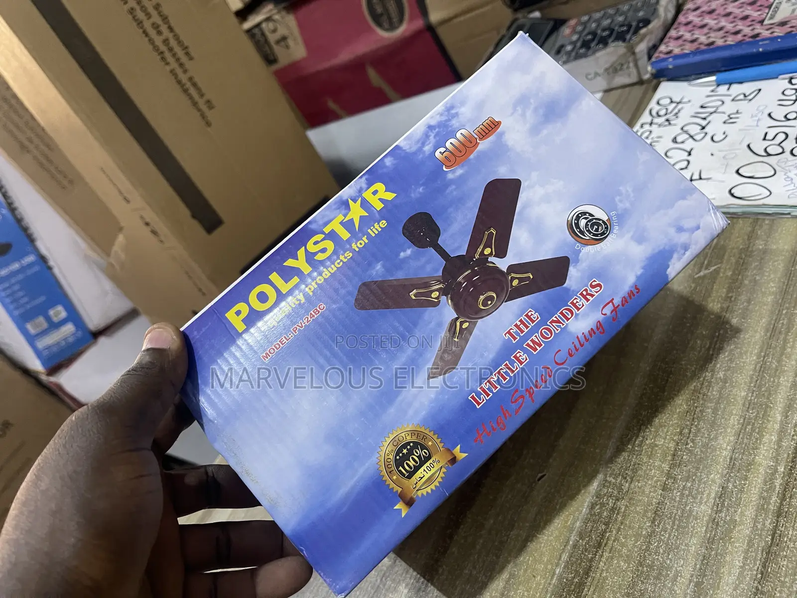 Brand New Polystar Short Blade Celling Fan With 100% Coper