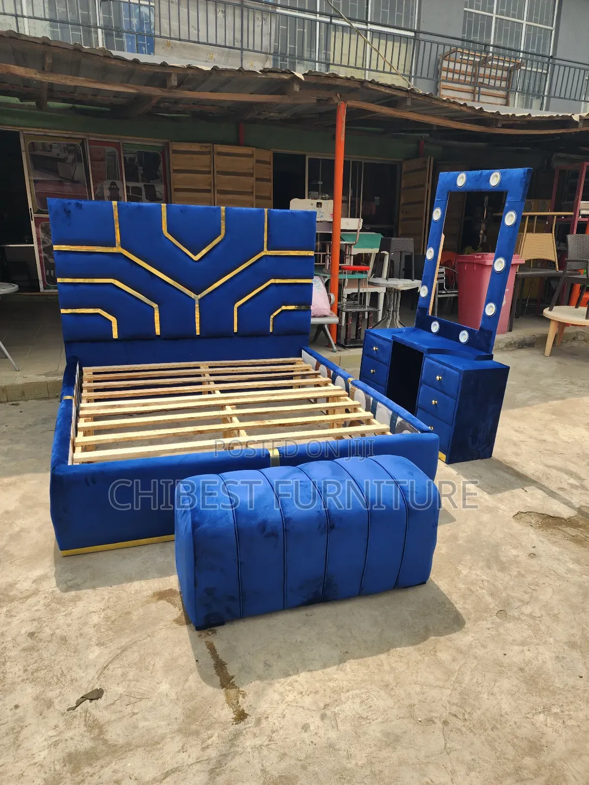 Blue Coloured 6by6 Bed Stand