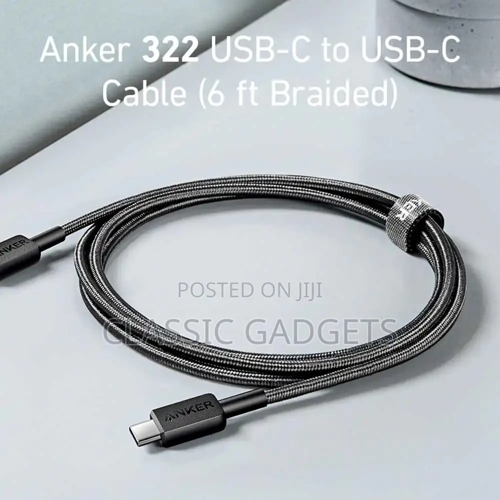 Anker 322 USB-C to USB-C Cable (6ft/1.8m) – Black