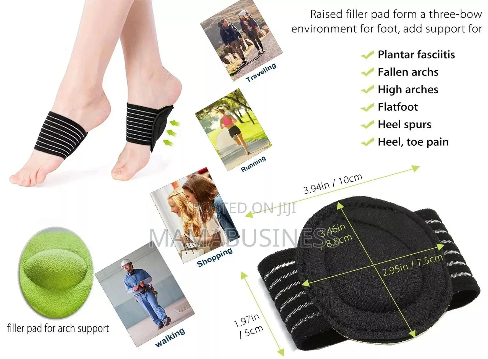 Strutz Cushioned Arch Supports for Foot