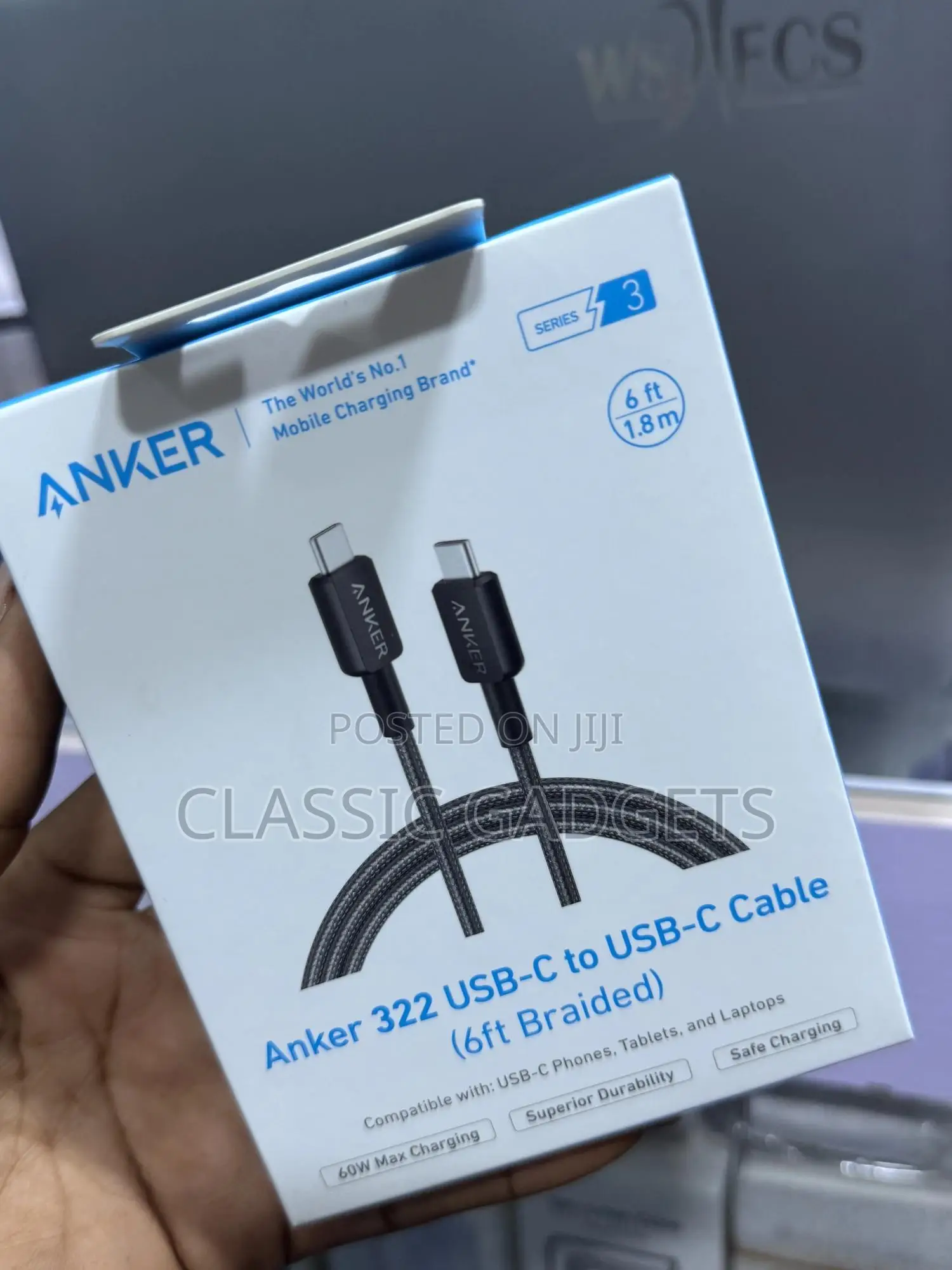 Anker 322 USB-C to USB-C Cable (6ft/1.8m) – Black