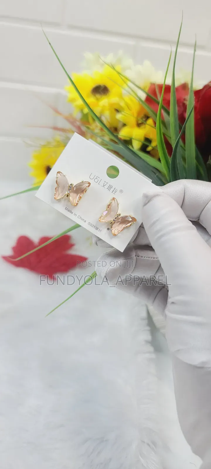 Female SPARKLE Butterfly Earrings