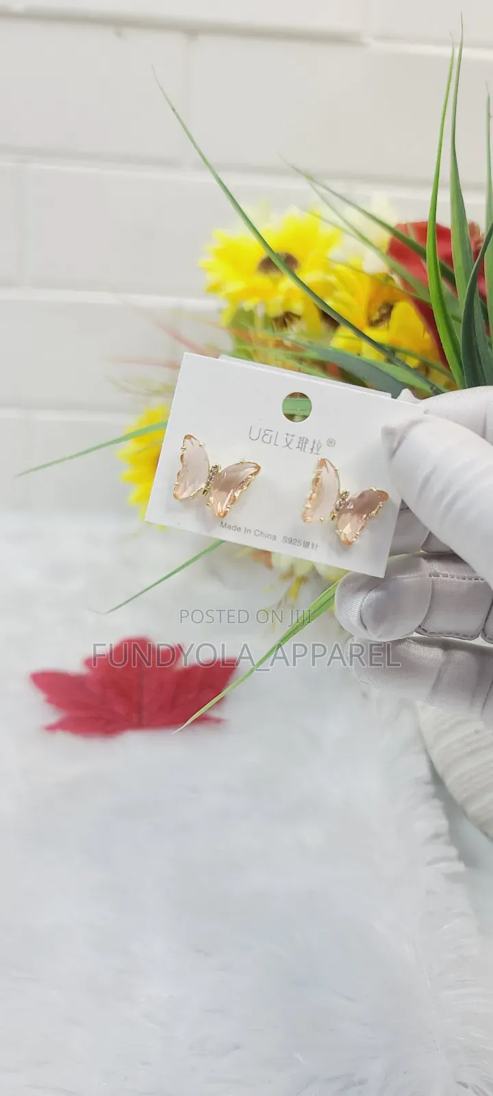Female SPARKLE Butterfly Earrings