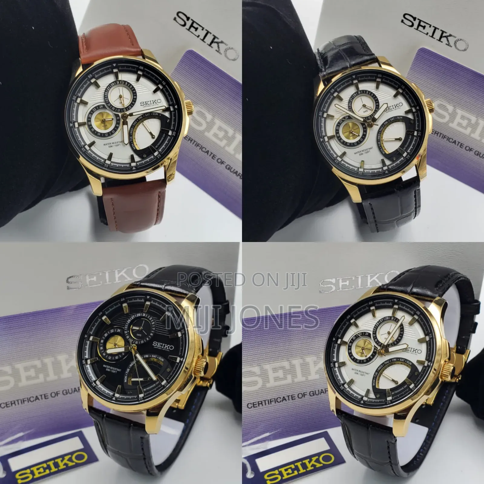 Seiko Men Leather Watches