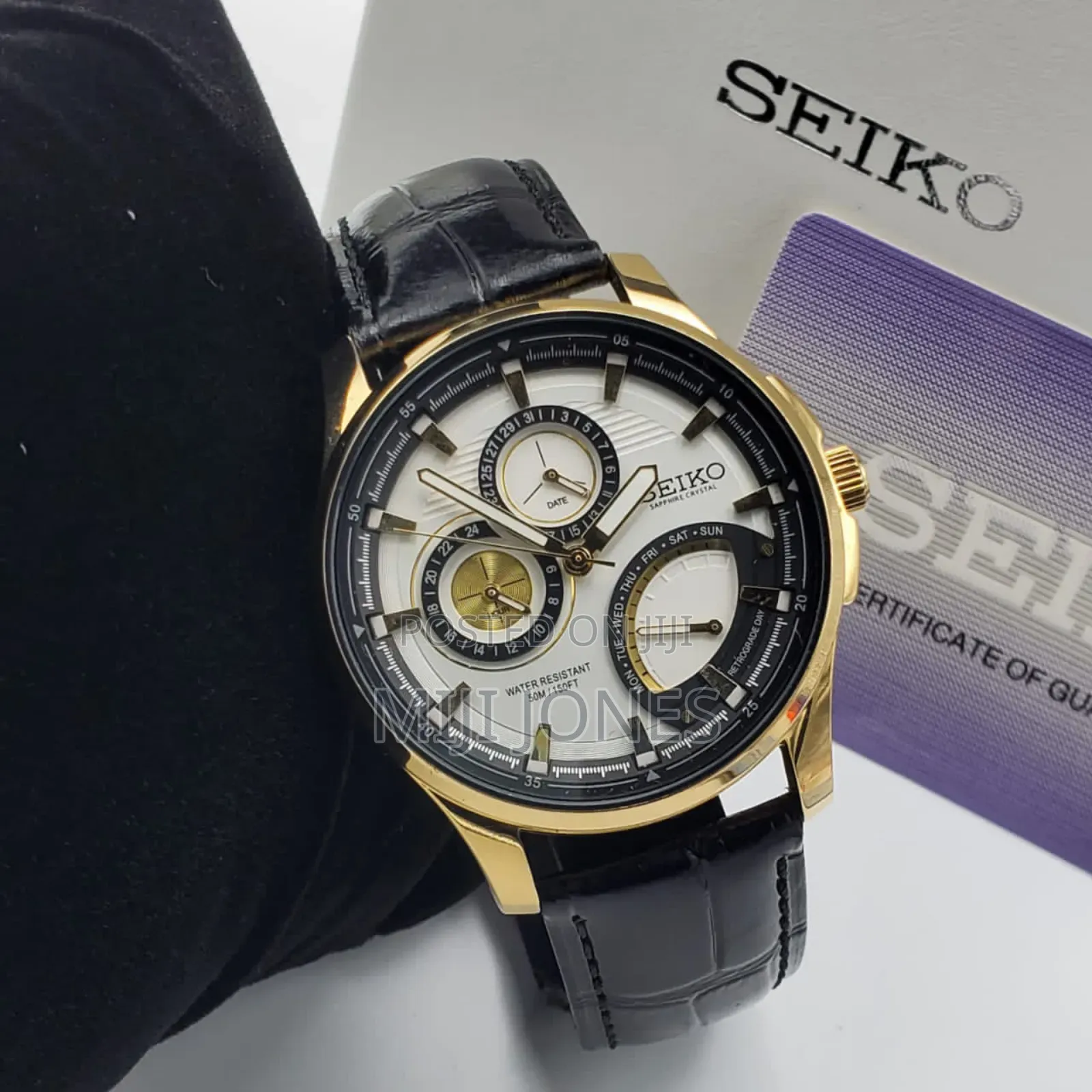 Seiko Men Leather Watches