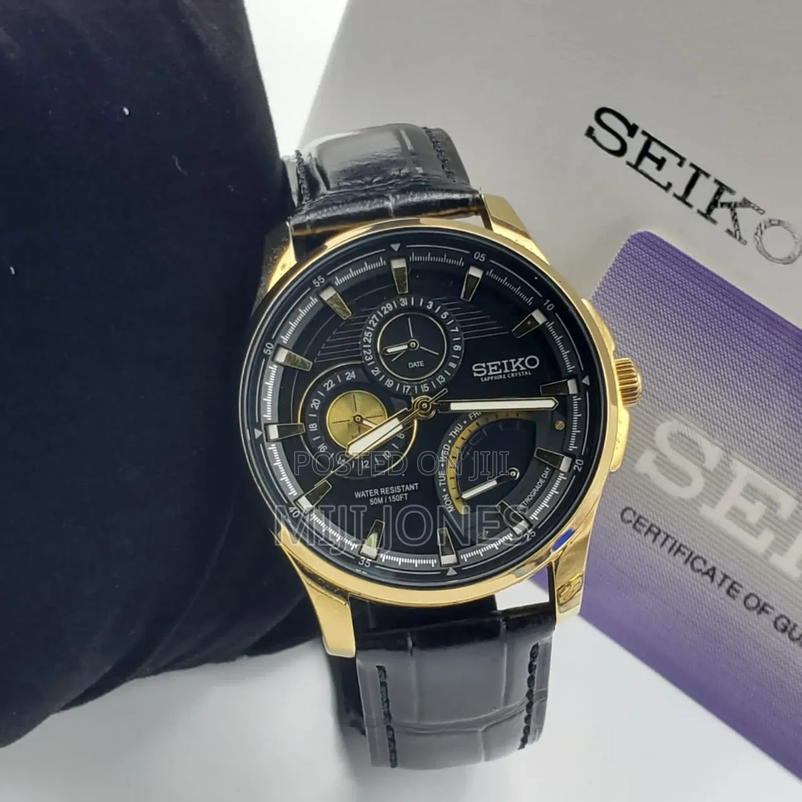 Seiko Men Leather Watches