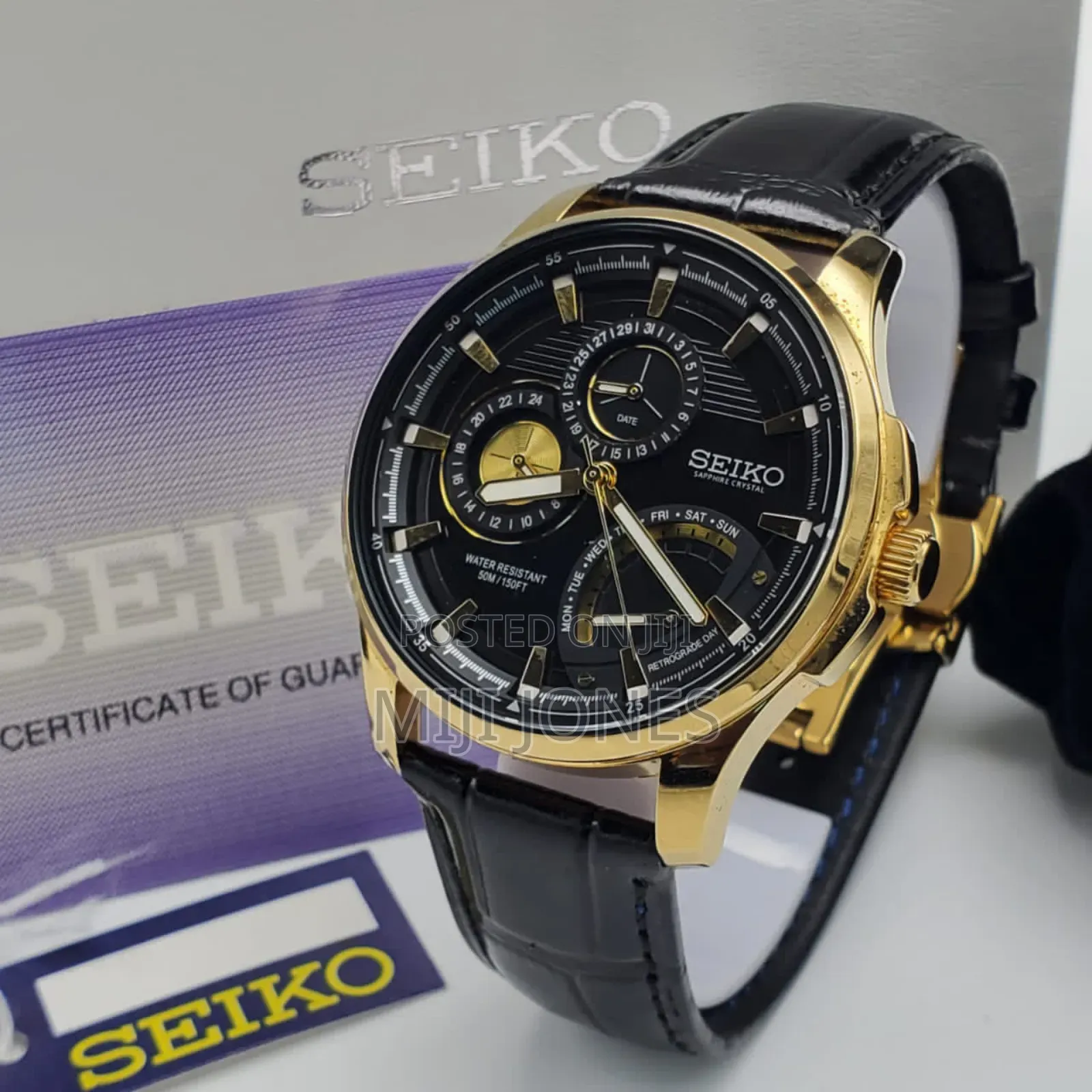 Seiko Men Leather Watches