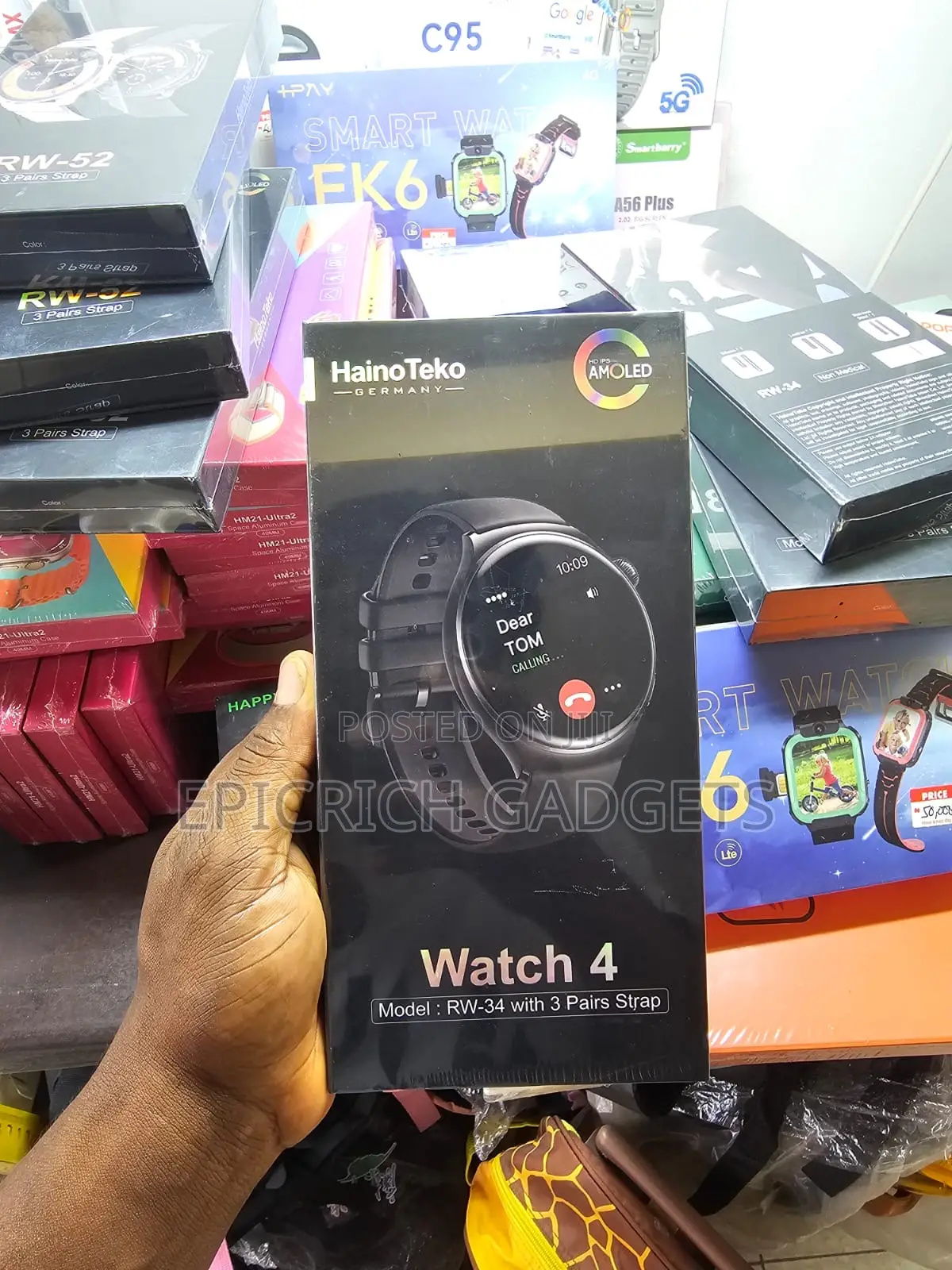 Hainoteko Rw-34 Watch 4 With 3 Straps