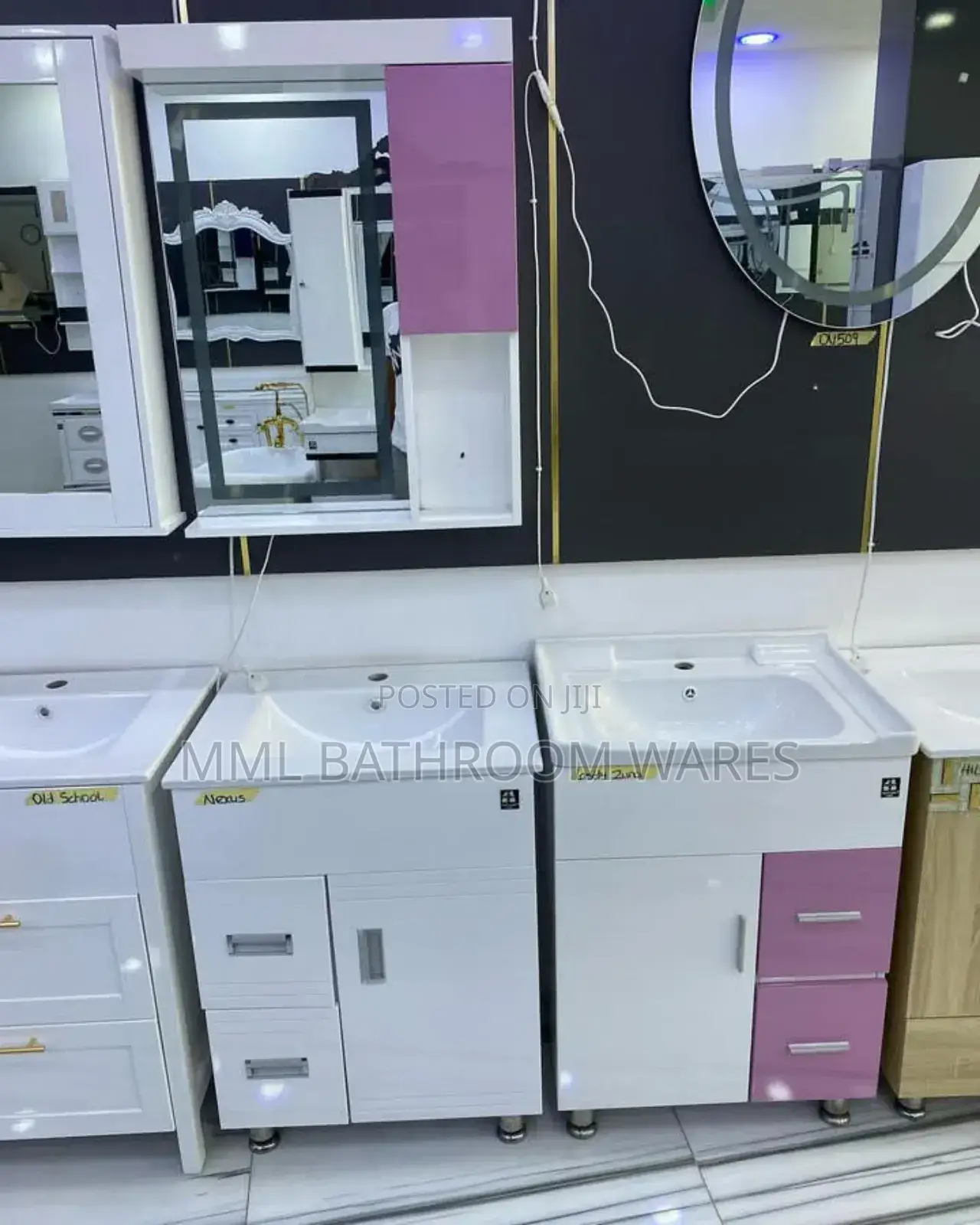 PVC Bathroom Cabinet With Storage Space and Cabinet Mirrors