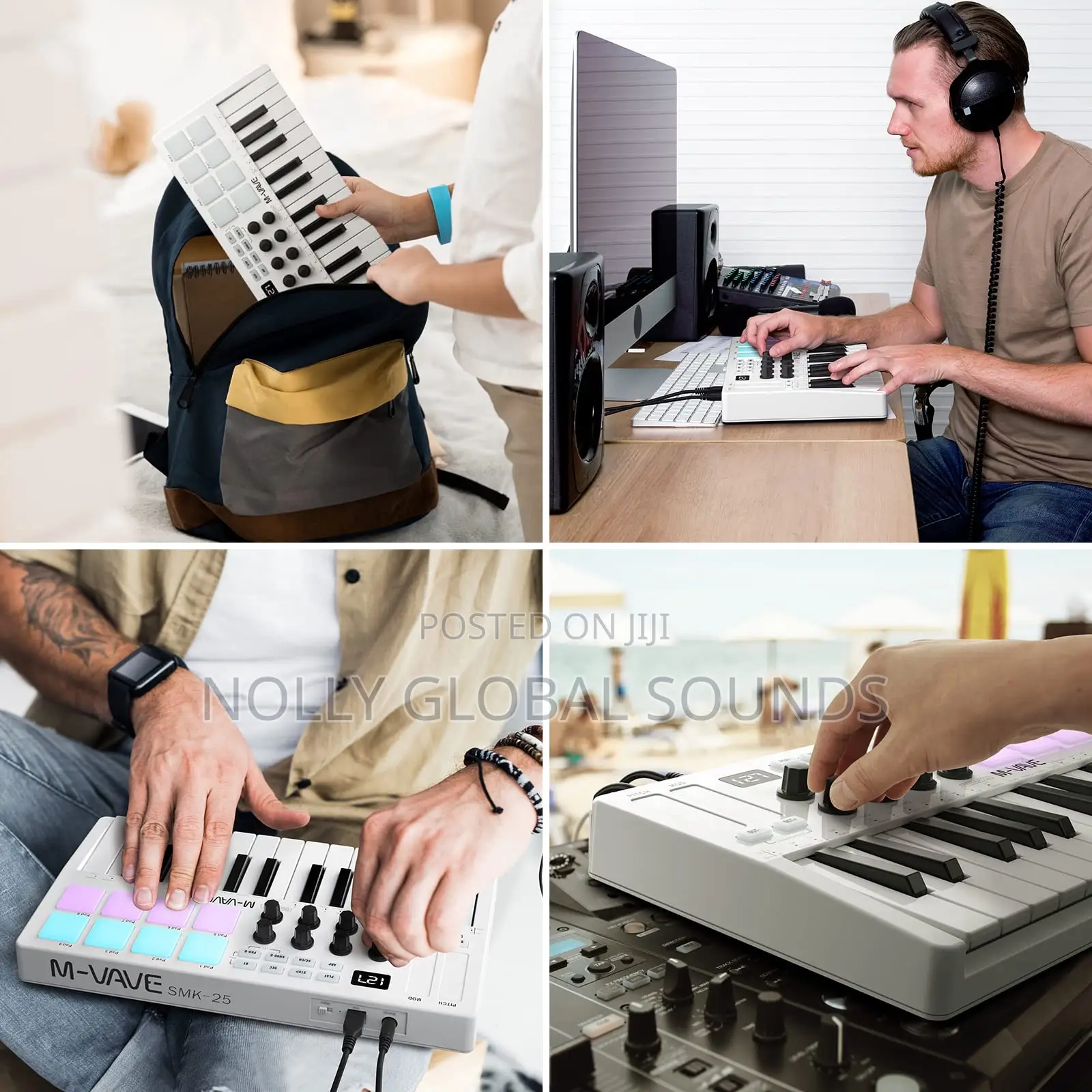 M-wave 25 Key USB MIDI Keyboard With 8 Backlit Drum Pads