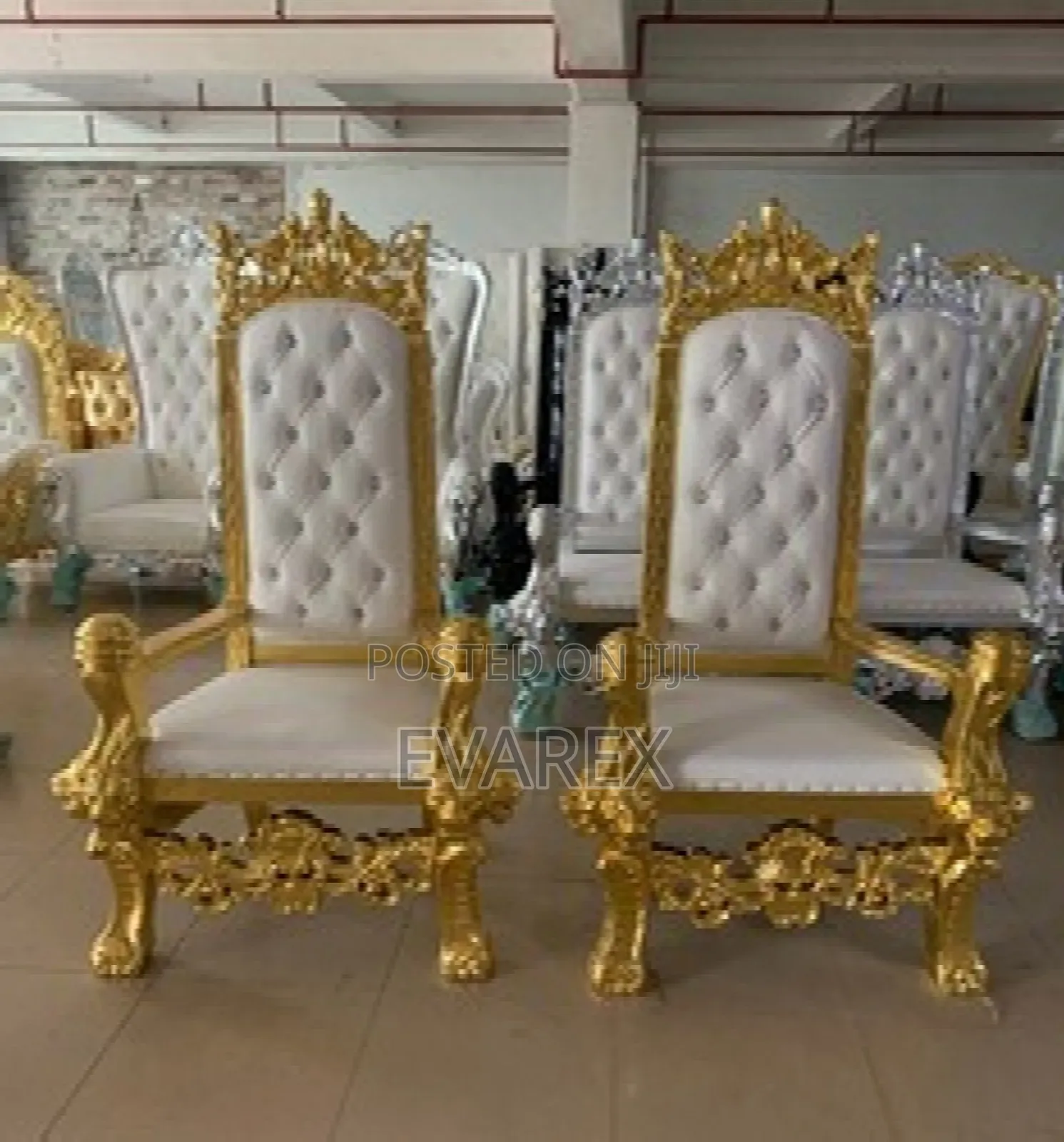 King and Queen Gold Royal Chair, Single