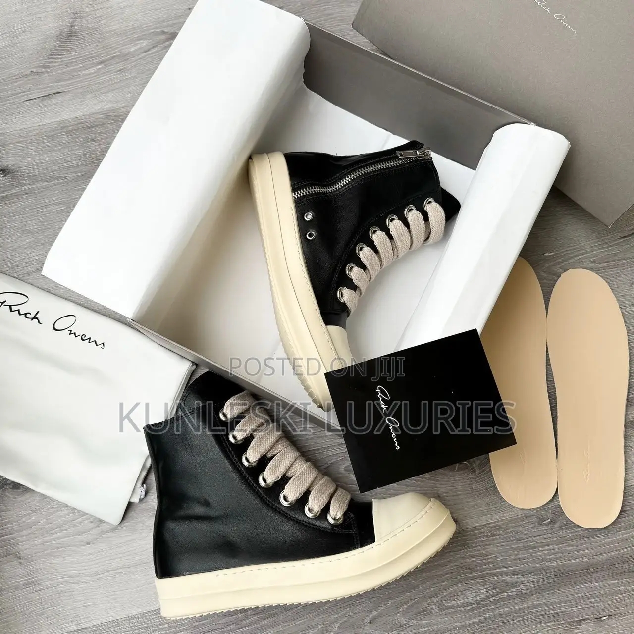 Rick Owen DRKSHDW Jumbo Lace High and Low Top Sneakers
