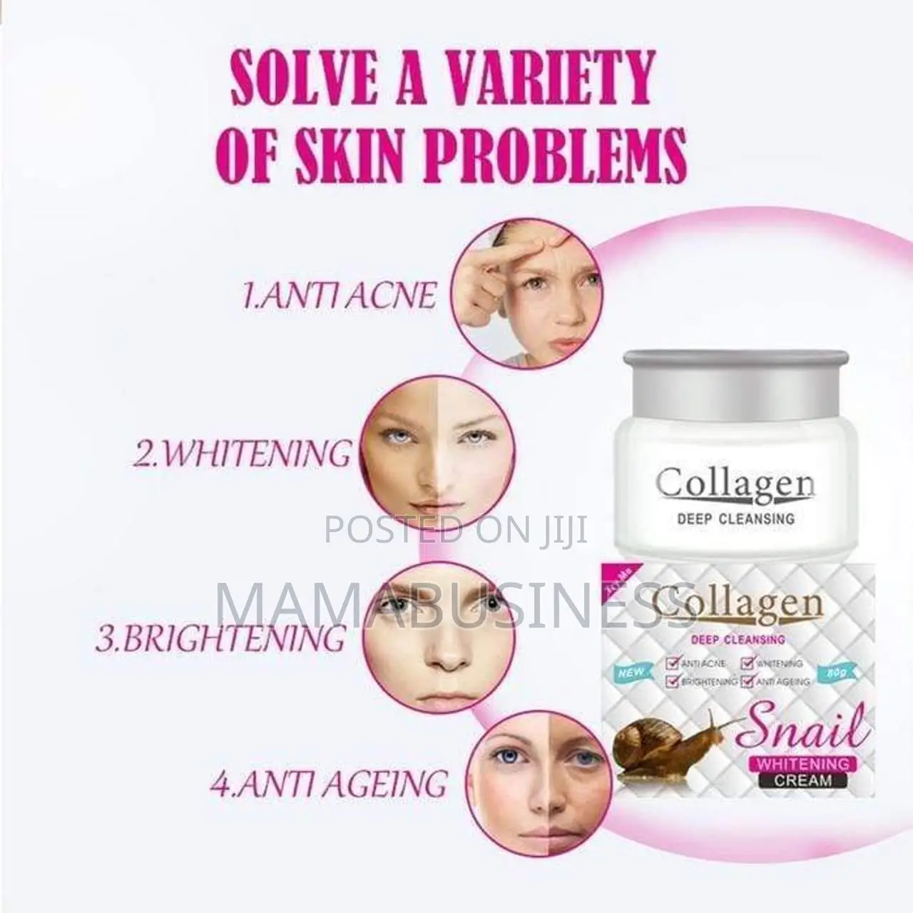 Collagen Deep Cleansing Snail Whitening Cream - 80g