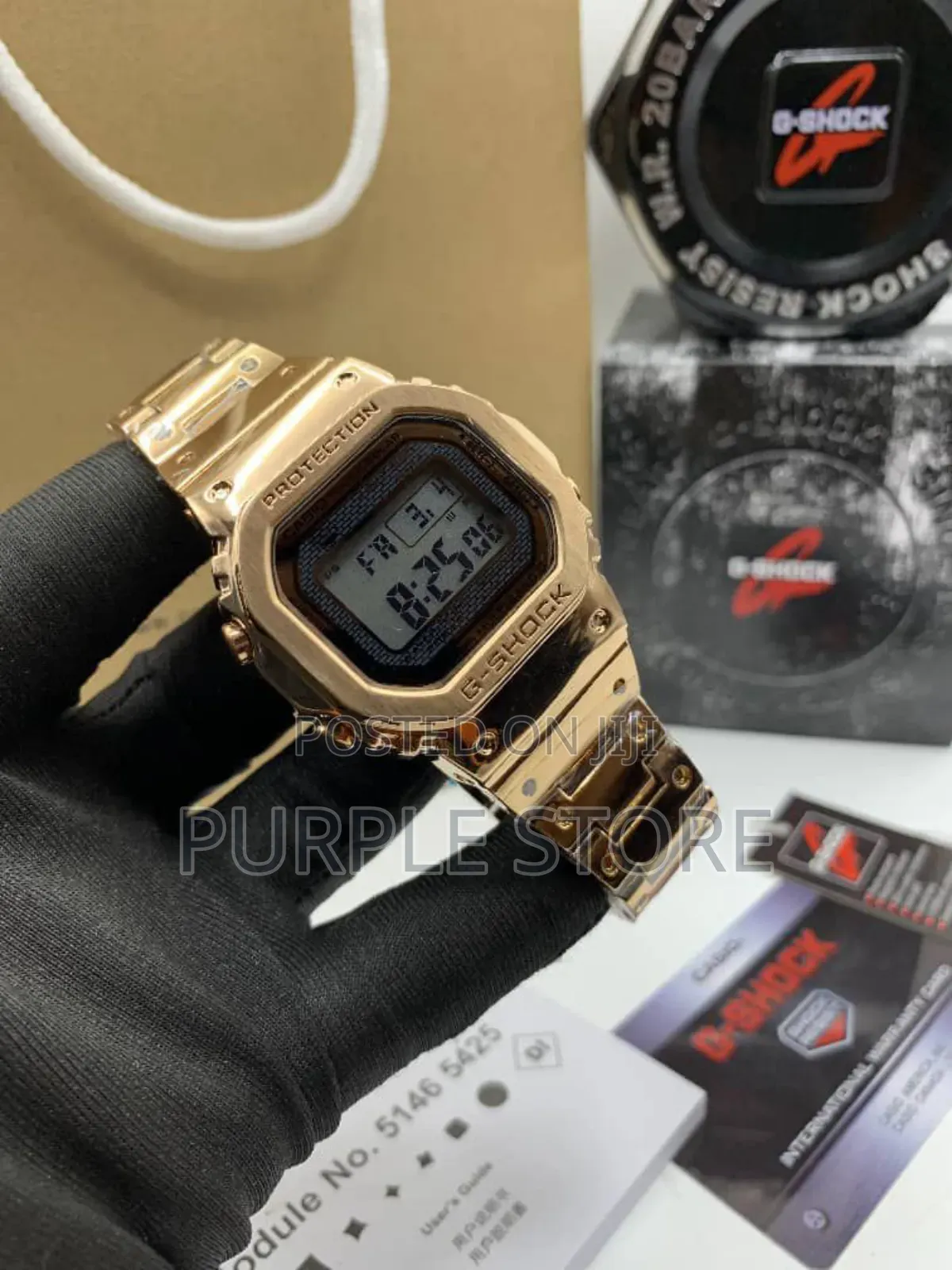 Gshock Digital Solid Wristwatch in Gold and Rosegold