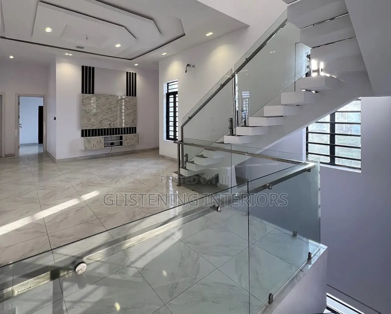 Staircase Design With A Silver Steel And Stud