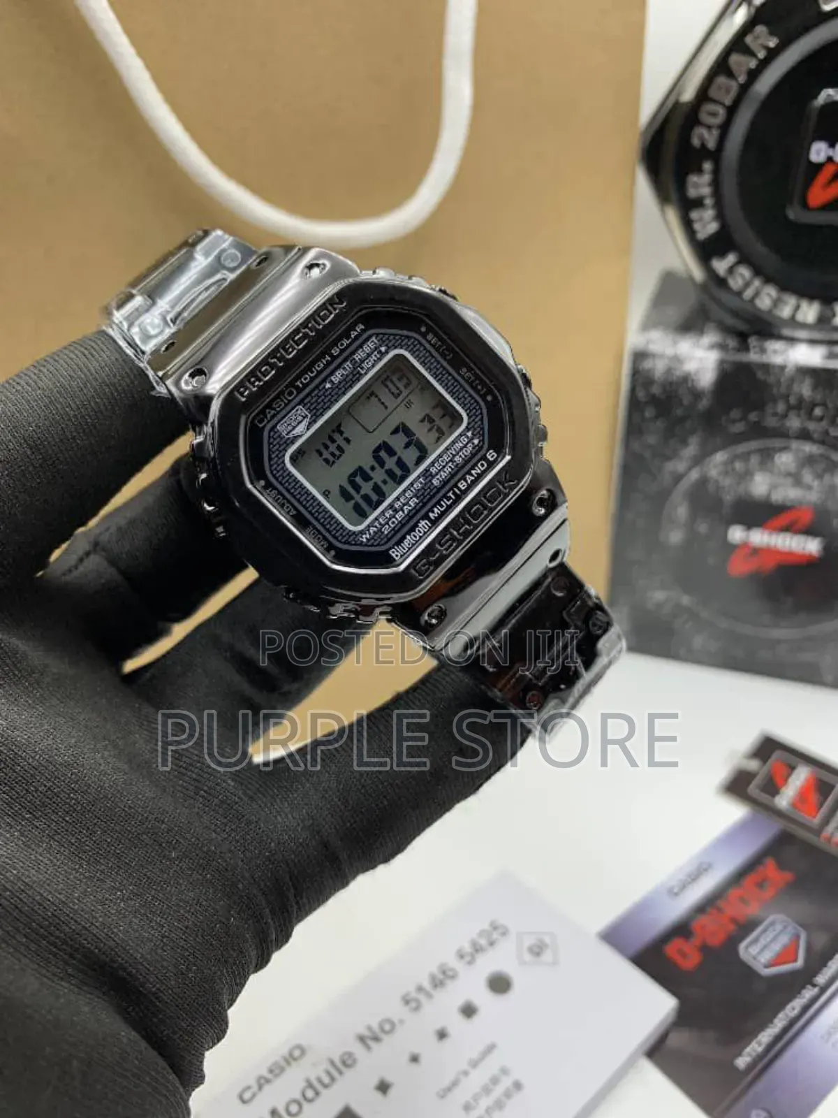 Gshock Digital Solid Silver and Black