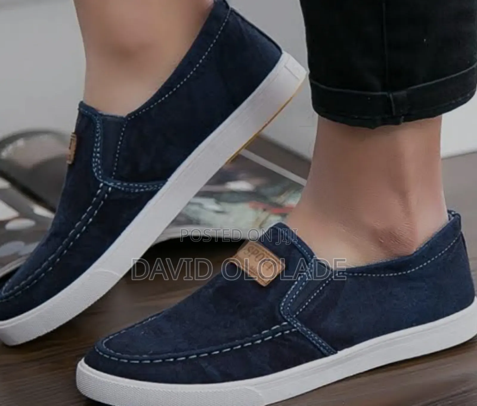 Jeyky Men's Denim Loafers Casual Rubber Shoes