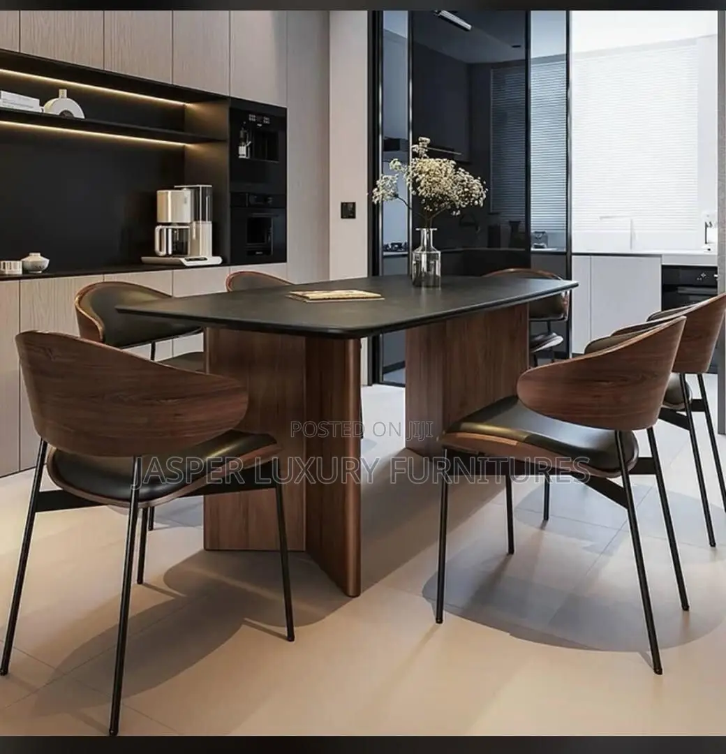 Wooden Designed Chair With Premium Leather Upholstery.