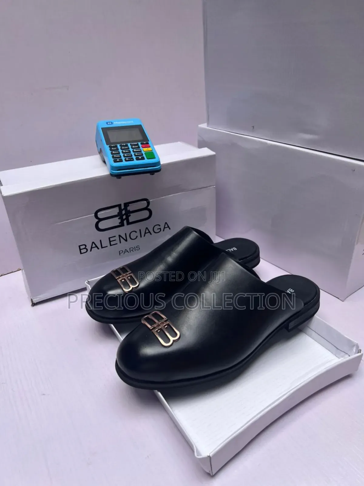 Men's Matte Leather Balenciaga Half Shoe